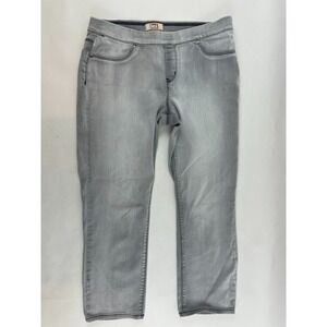 LEI Jean Pants Women's Size 7 Gray Crop Stretchy Low Rise Light Wash Jeggings